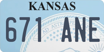 KS license plate 671ANE