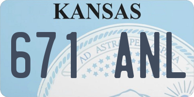 KS license plate 671ANL