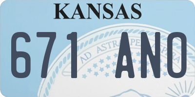 KS license plate 671ANO