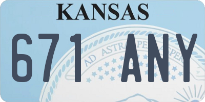 KS license plate 671ANY
