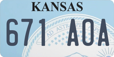 KS license plate 671AOA