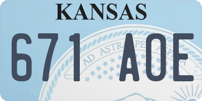 KS license plate 671AOE