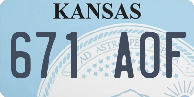 KS license plate 671AOF