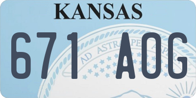 KS license plate 671AOG