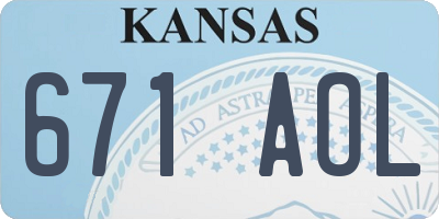 KS license plate 671AOL
