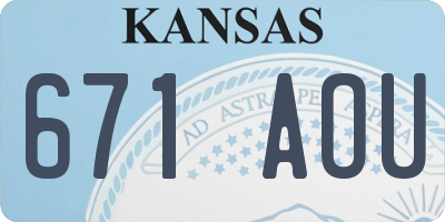 KS license plate 671AOU