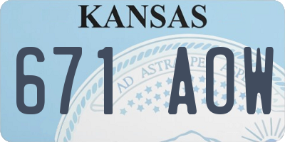 KS license plate 671AOW