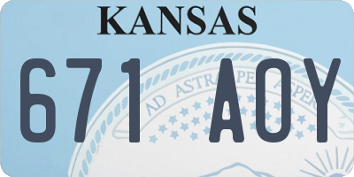 KS license plate 671AOY
