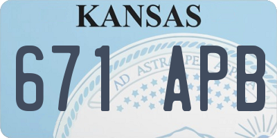 KS license plate 671APB