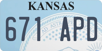 KS license plate 671APD