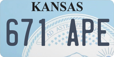KS license plate 671APE