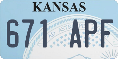 KS license plate 671APF