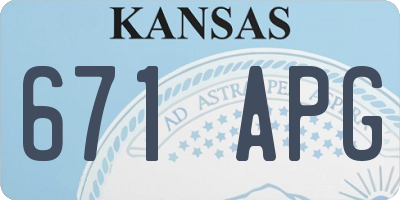 KS license plate 671APG