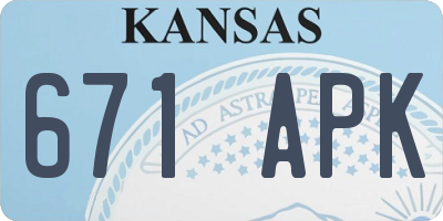 KS license plate 671APK