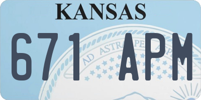KS license plate 671APM