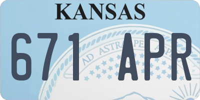 KS license plate 671APR