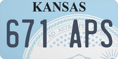 KS license plate 671APS