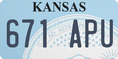 KS license plate 671APU