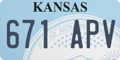 KS license plate 671APV
