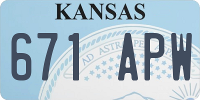KS license plate 671APW