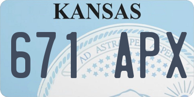 KS license plate 671APX