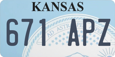 KS license plate 671APZ