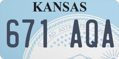 KS license plate 671AQA