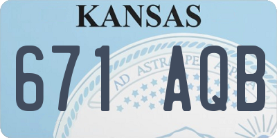 KS license plate 671AQB