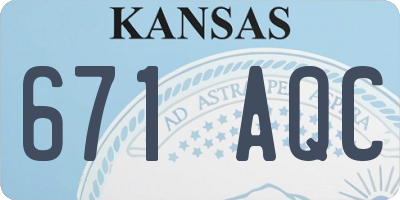 KS license plate 671AQC