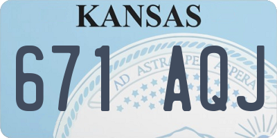 KS license plate 671AQJ