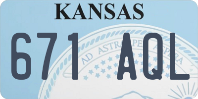 KS license plate 671AQL