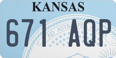 KS license plate 671AQP