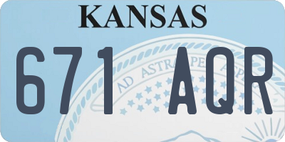 KS license plate 671AQR