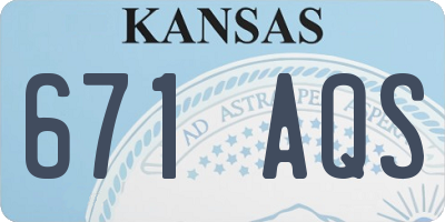 KS license plate 671AQS