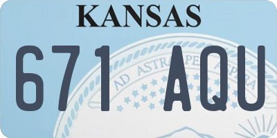 KS license plate 671AQU