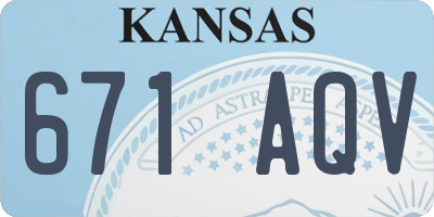 KS license plate 671AQV