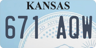 KS license plate 671AQW