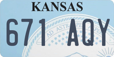 KS license plate 671AQY