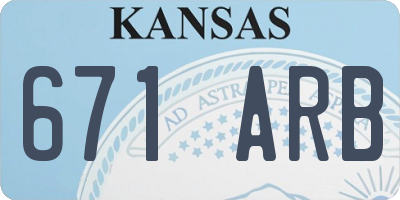 KS license plate 671ARB