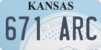 KS license plate 671ARC