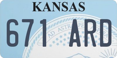 KS license plate 671ARD