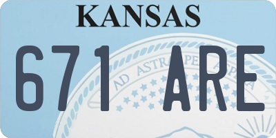 KS license plate 671ARE