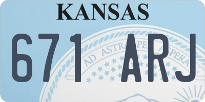 KS license plate 671ARJ