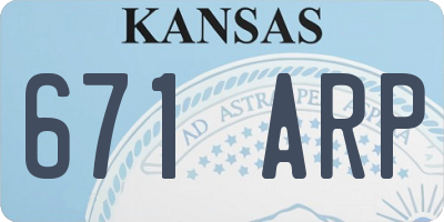 KS license plate 671ARP