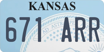 KS license plate 671ARR