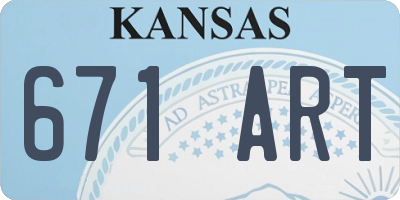KS license plate 671ART