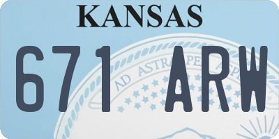 KS license plate 671ARW