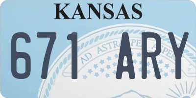 KS license plate 671ARY