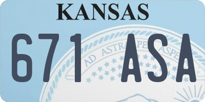 KS license plate 671ASA