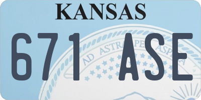 KS license plate 671ASE